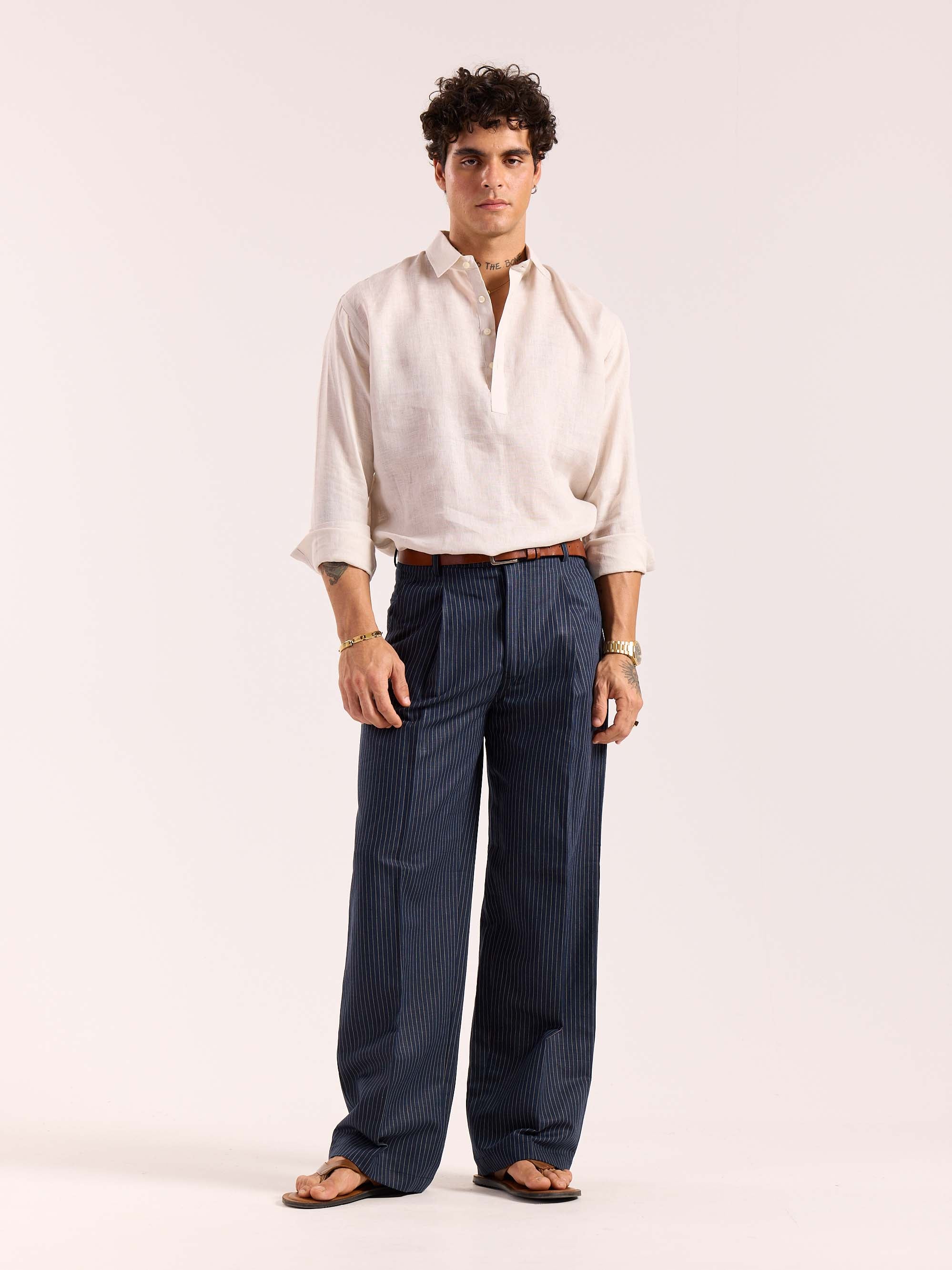 Pinstriped Baggy Trousers